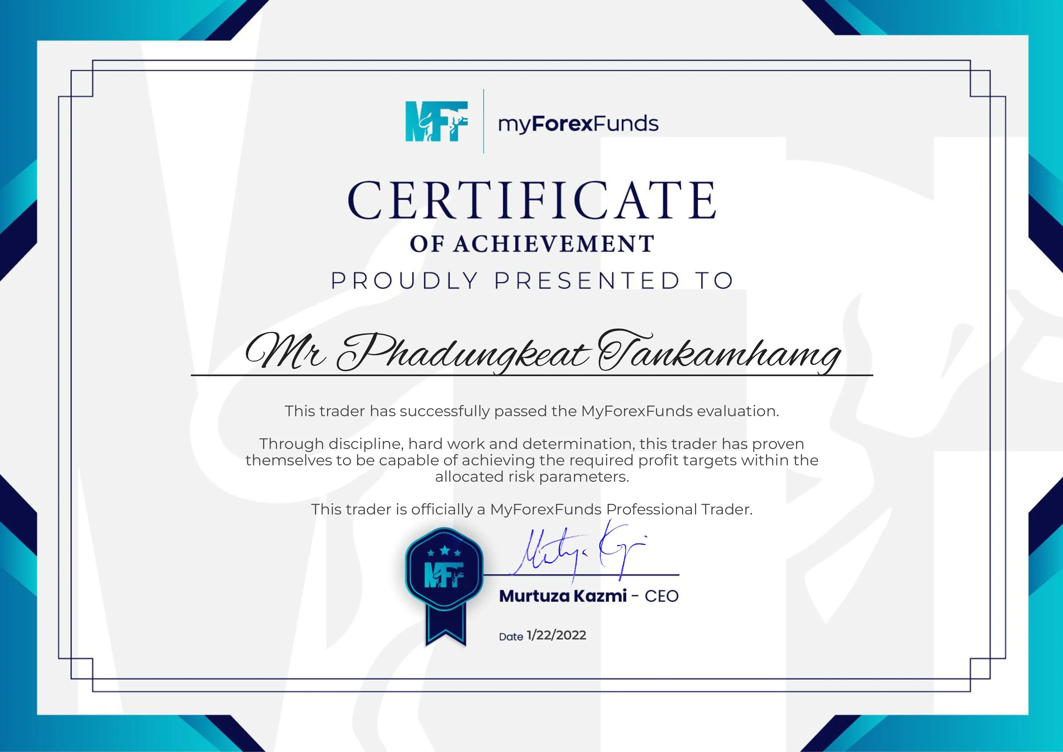 MFF Certificate